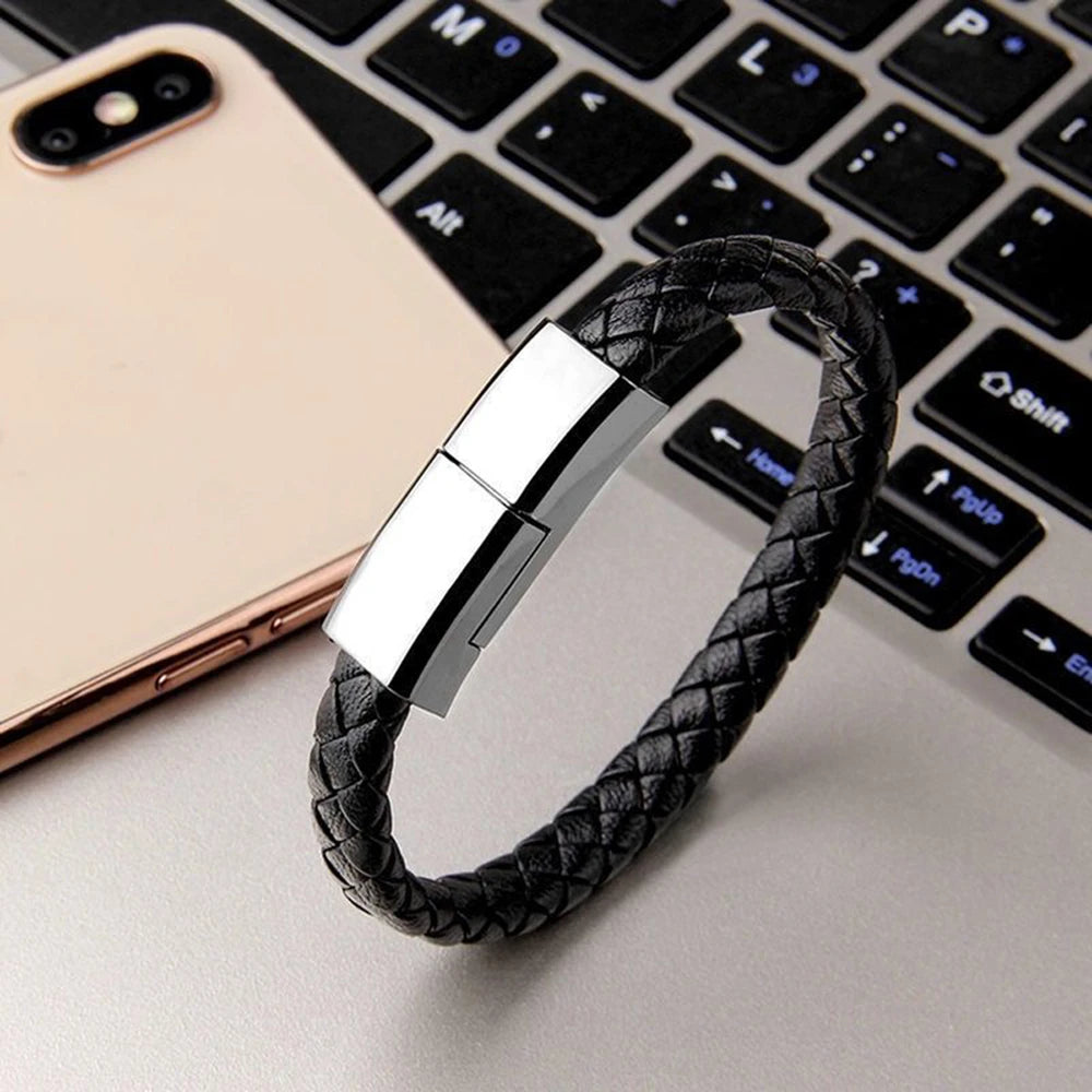 Portable Bracelet Charging Cable – Fast USB Charger for iPhone, Samsung, Xiaomi & More