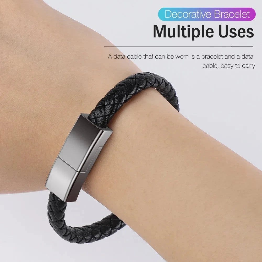 Portable Bracelet Charging Cable – Fast USB Charger for iPhone, Samsung, Xiaomi & More